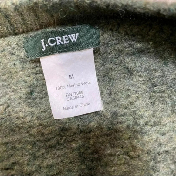 J. Crew M merino wool green/white‎ striped sweater - Picture 5 of 5